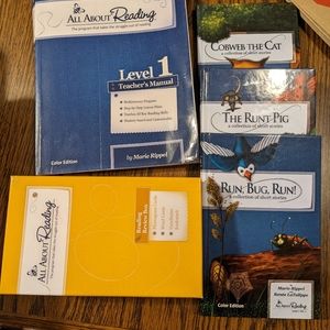 All About Reading Level 1 Teacher's Manual, readers, and flashcards